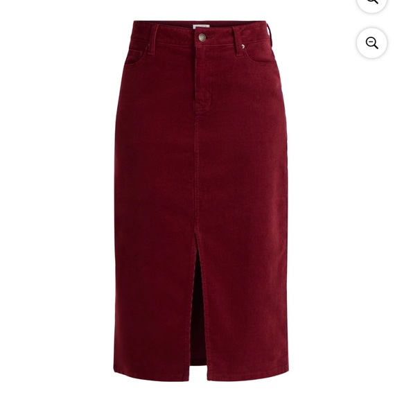 Time and Tru Burgundy Red Corduroy Western Cottage core midi Skirt - Picture 2 of 11